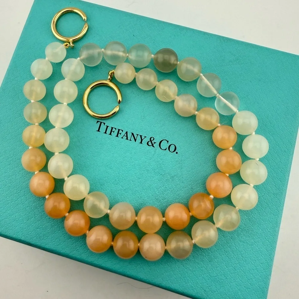 RARE Tiffany & Co. 18k Ombre Moonstone Gemstone Necklace by Paloma Picasso